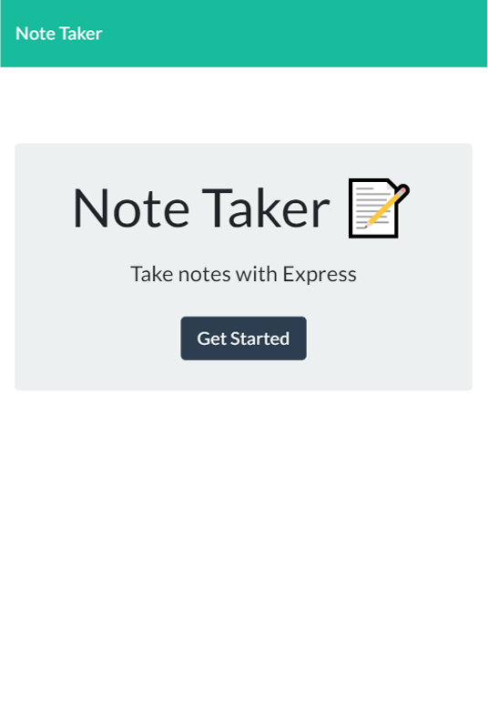Note Taker Web Page